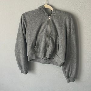 cropped gray jacket